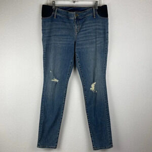 Isabel Maternity Ingrid & Isabel Jeans Sz 10 Skinny Entubado Stretch Denim Blue